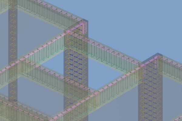 Detalhamento de Viga de Concreto em 3D